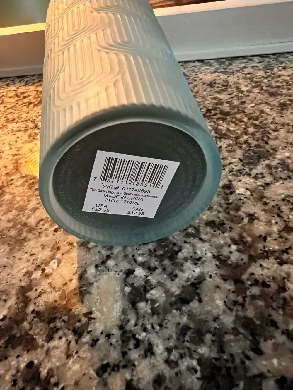 Starbucks Mint Green Textured Reusable Cup with Straw